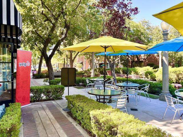 Valentino’s patio area.